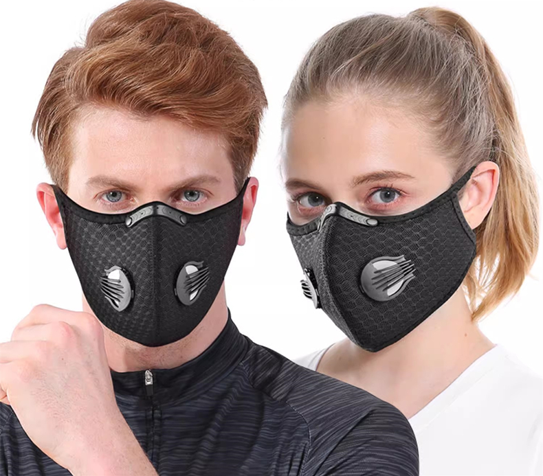 Anti Pollution Mask - サイクリング用マスク、スポーツ用、洗濯可能、再利用可能、フィルター付き、防塵マスク、男性用、ライディングマスク、バンダナ、活性炭フィルター
