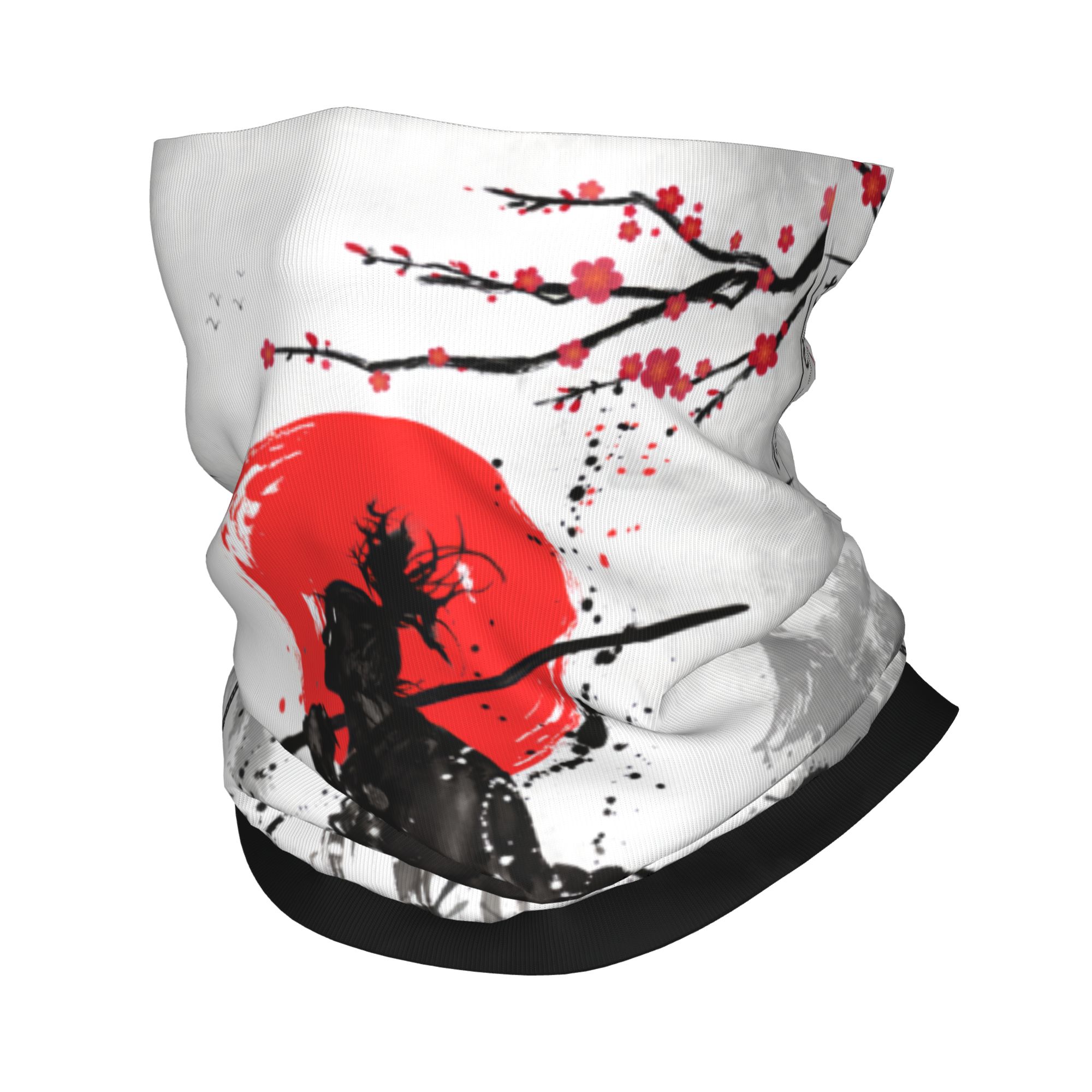Neck Gaiter Face Cover - 日本の武士風バンダナネックゲイター防風フェイススカーフカバー男女兼用ヘッドウェアチューブバラクラバ