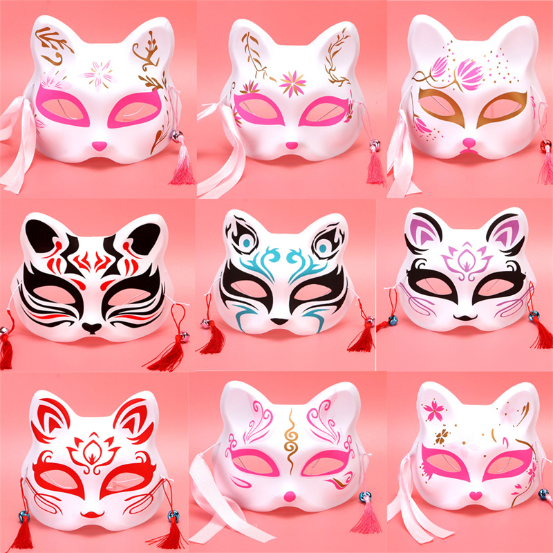 アニメfoxesコスプレマスク、手描きのハーフフェイスキャッ - Respirator Half Face のレビューと価格