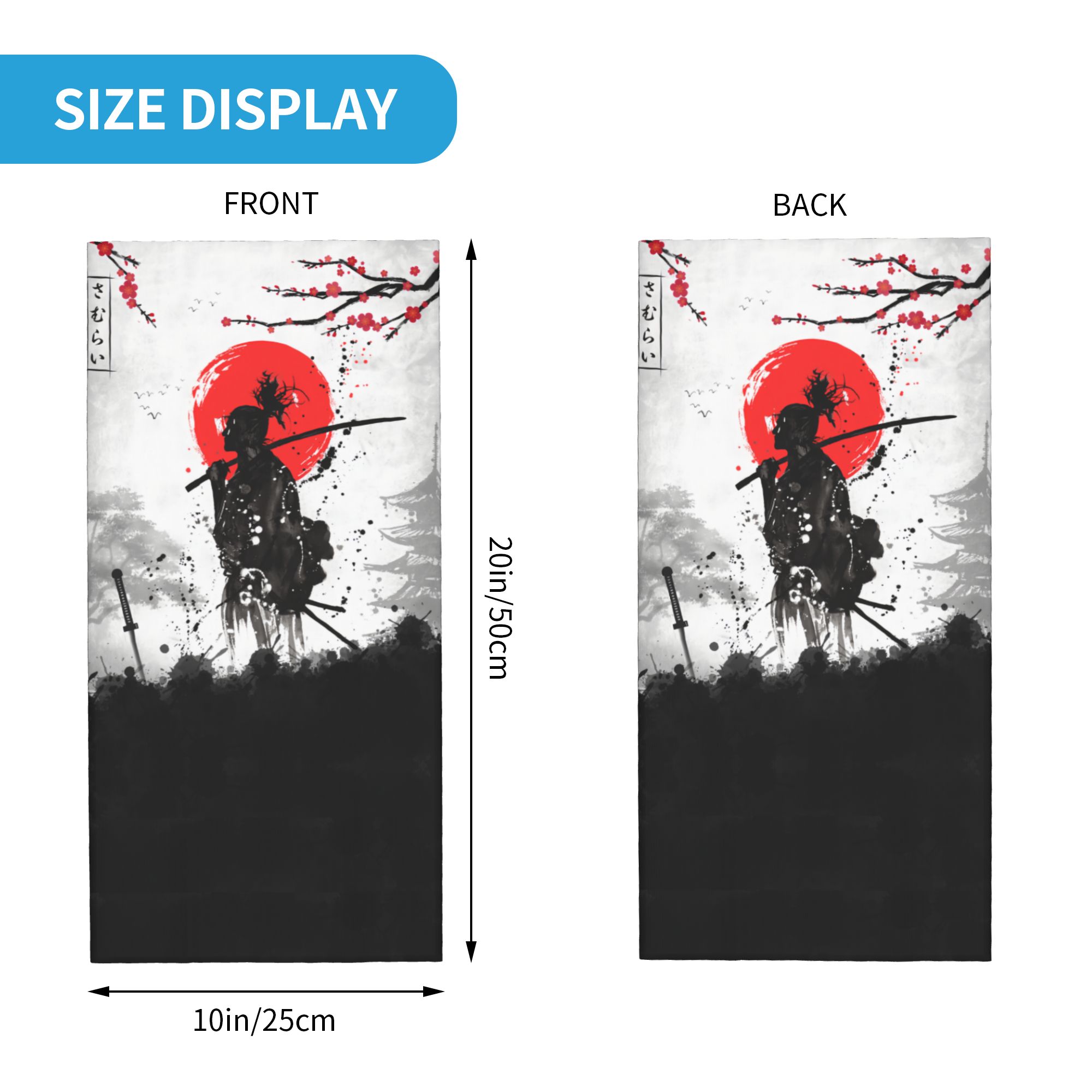 日本の武士風バンダナネックゲイター防風フェイススカーフカバー - Neck Gaiter Face Cover のレビューと価格
