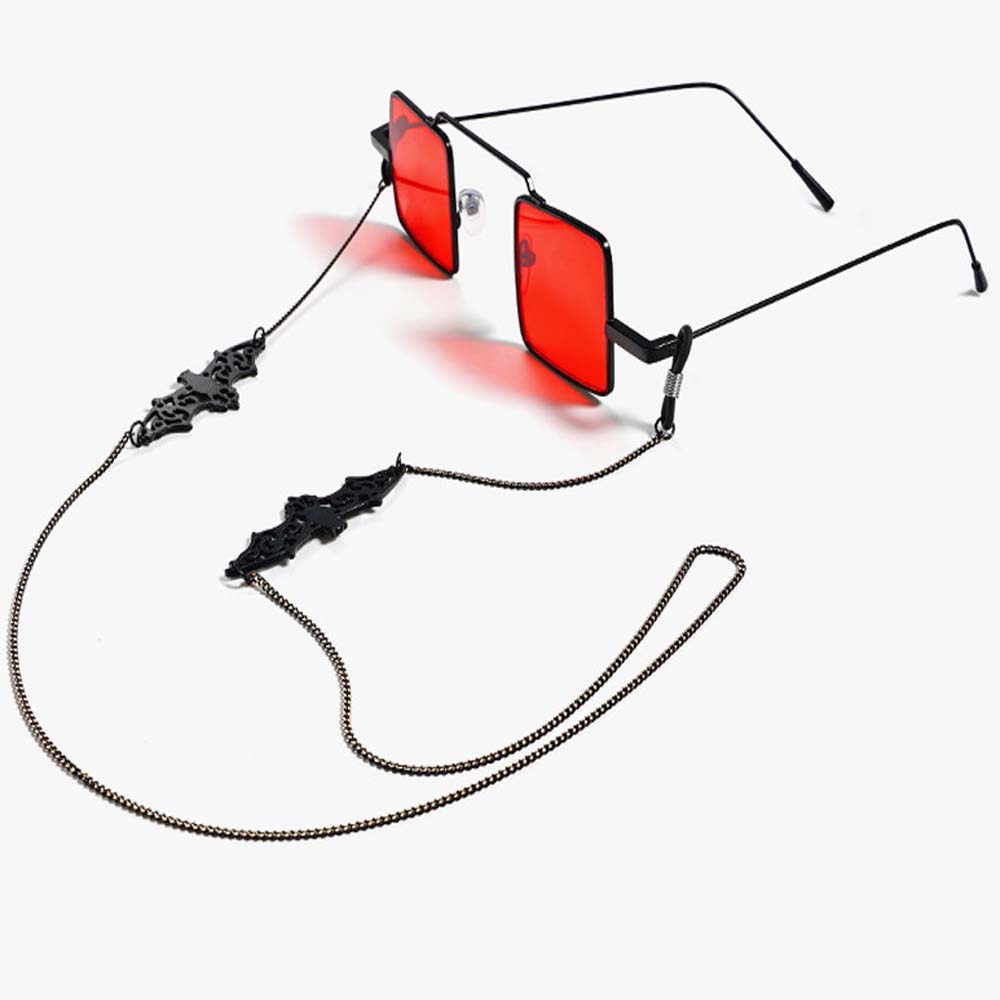 トレンドの紛失防止銅製カジュアルブラックバット型中空サングラ - Mask Chain Holder のレビューと価格