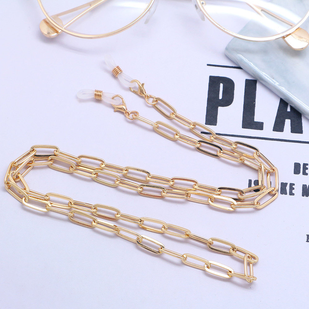 メタルゴールドペーパークリップリンクメガネチェーンマスクスト - Mask Chain Holder のレビューと価格